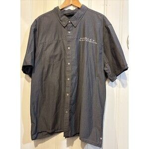 HARLEY-DAVIDSON GRAY TEXTURED REFLECTIVE BUTTON DOWN SHORT SLEEVE SHIRT MEN 3XL